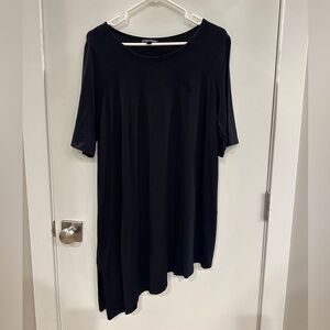Eileen Fisher Black Asymmetrical shirt Dress size L